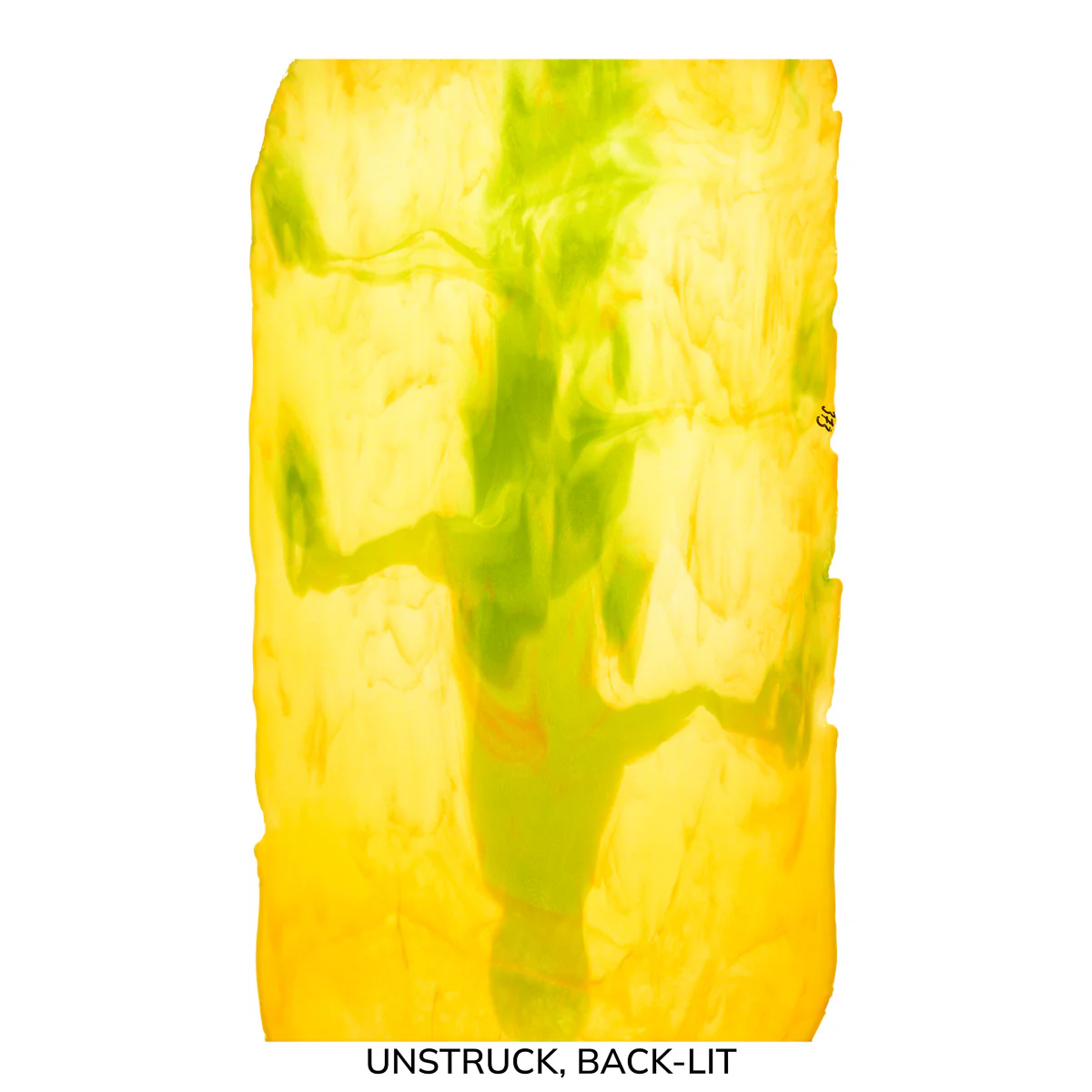 Pumpkin Orange Opalescent with Pea Pod Green Opalescent Infusion, 2-Color Mix, Double-rolled, 3 mm, Fusible - Image 2