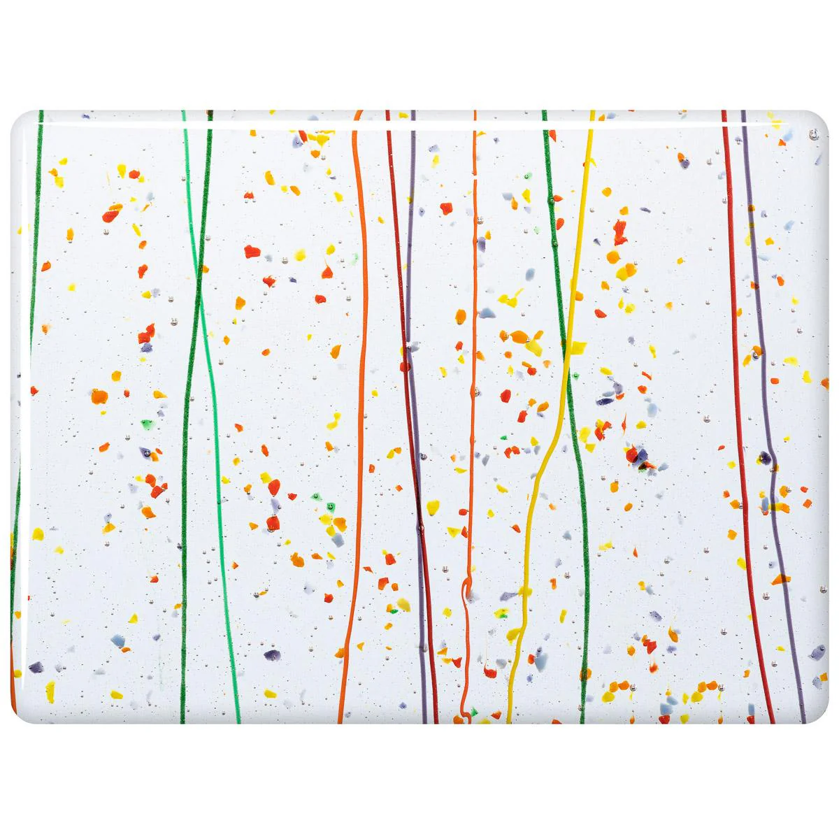 Rainbow Frit and Streamers on Clear Clear Base Collage, Single-rolled, 3 mm, Fusible - Image 2