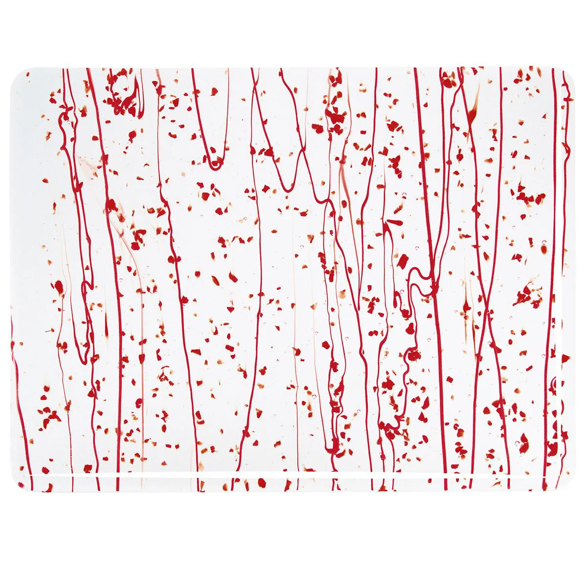 Red Frit, Red Streamers Clear Base Collage, Single-rolled, 3 mm, Fusible - Image 2