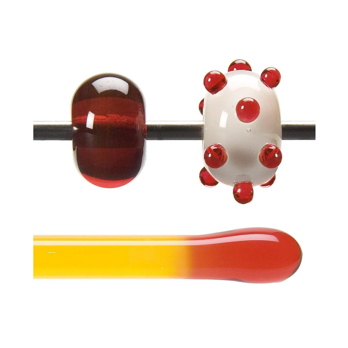 Red Orange Transparent, Rod, 5 mm, Fusible