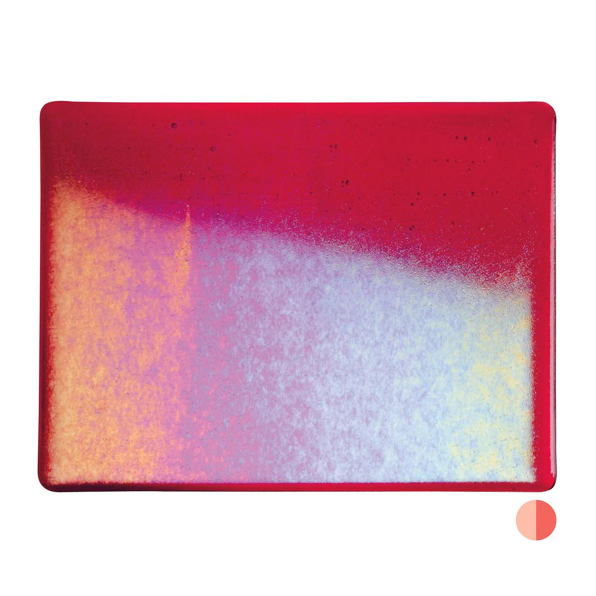 Red Transparent, Double-rolled, Iridescent, rainbow, 3 mm, Fusible - Image 2