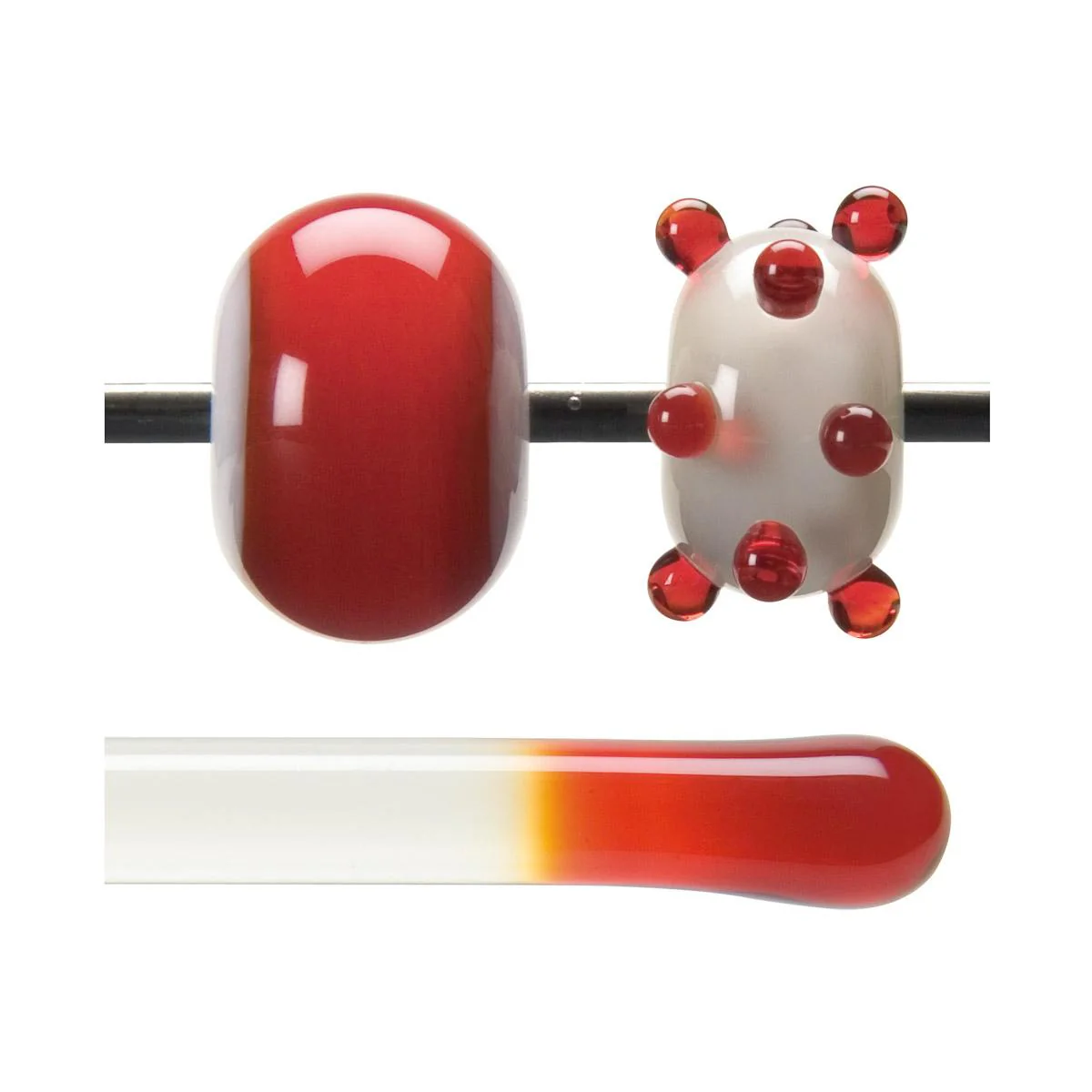Red Transparent, Rod, 5 mm, Fusible