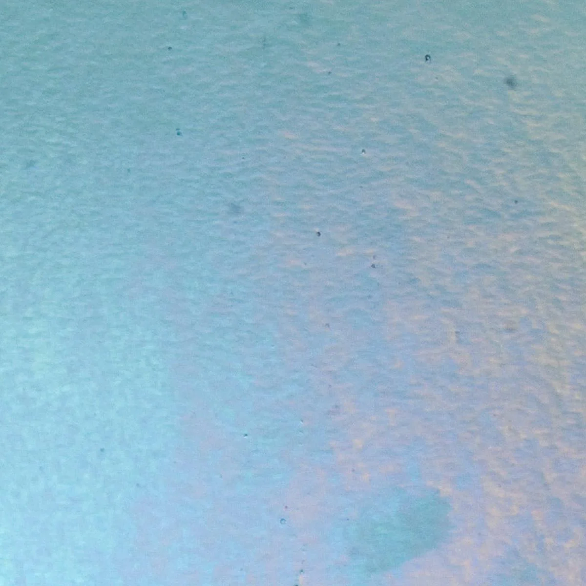 Sea Blue Transparent, Thin-rolled, Iridescent, rainbow, 2 mm, Color Sample, 2 x 2 in.
