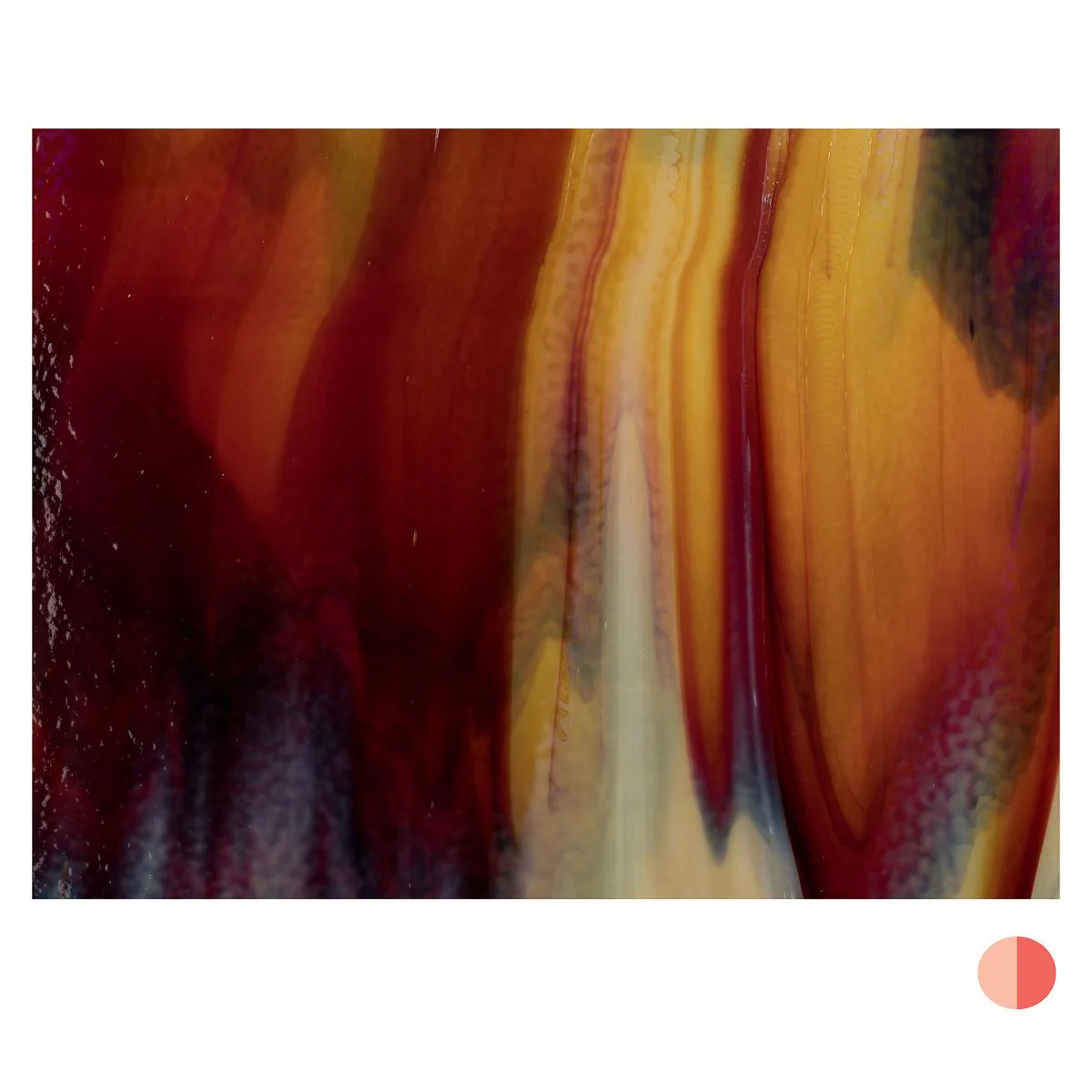 Soft Yellow Opal, Deep Red 2-Color Mix, Double-rolled, 3 mm, Fusible - Image 3