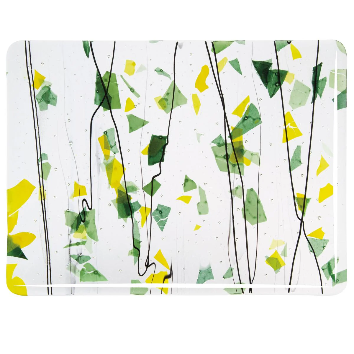 SUMMER: Green and Yellow on Clear Clear Base Collage, Single-rolled, 3 mm, Fusible - Image 2