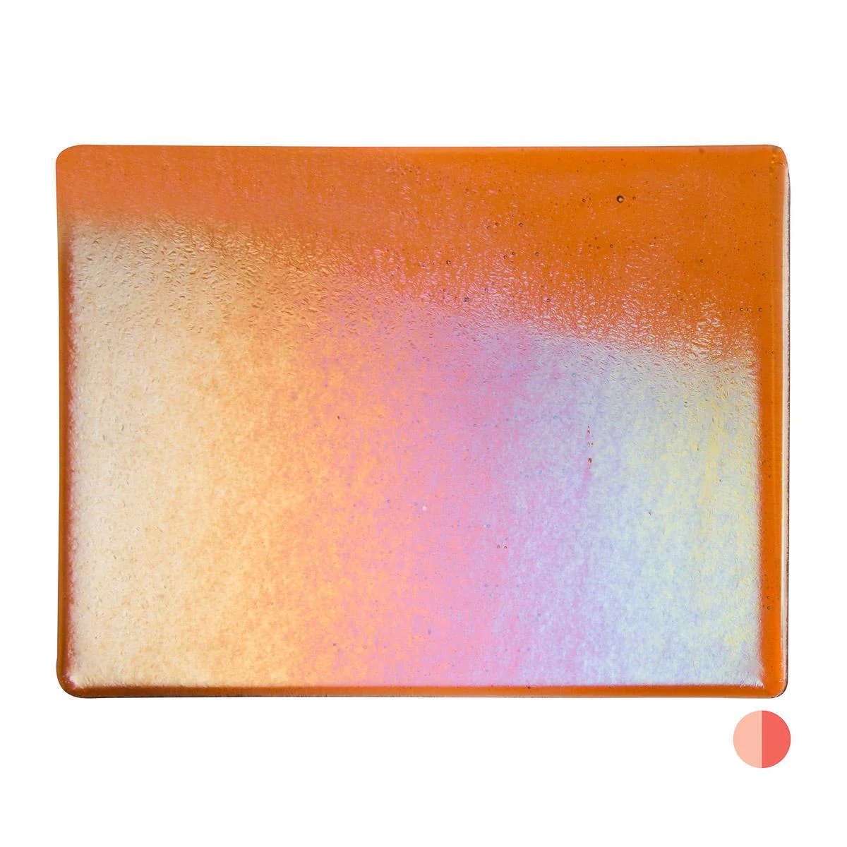 Sunset Coral Transparent, Thin-rolled, Iridescent, rainbow, 2 mm, Fusible - Image 2