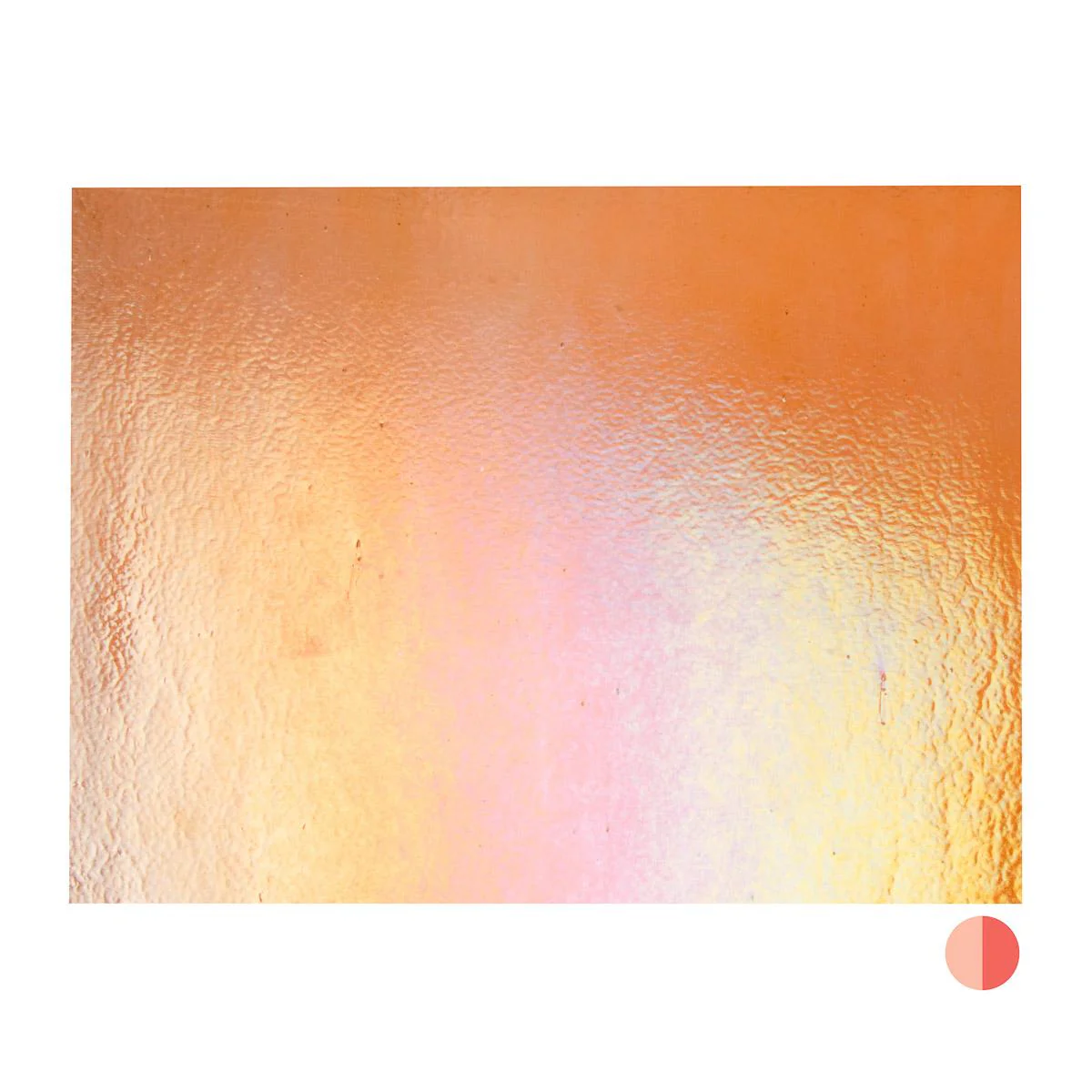 Sunset Coral Transparent, Thin-rolled, Iridescent, rainbow, 2 mm, Fusible - Image 3