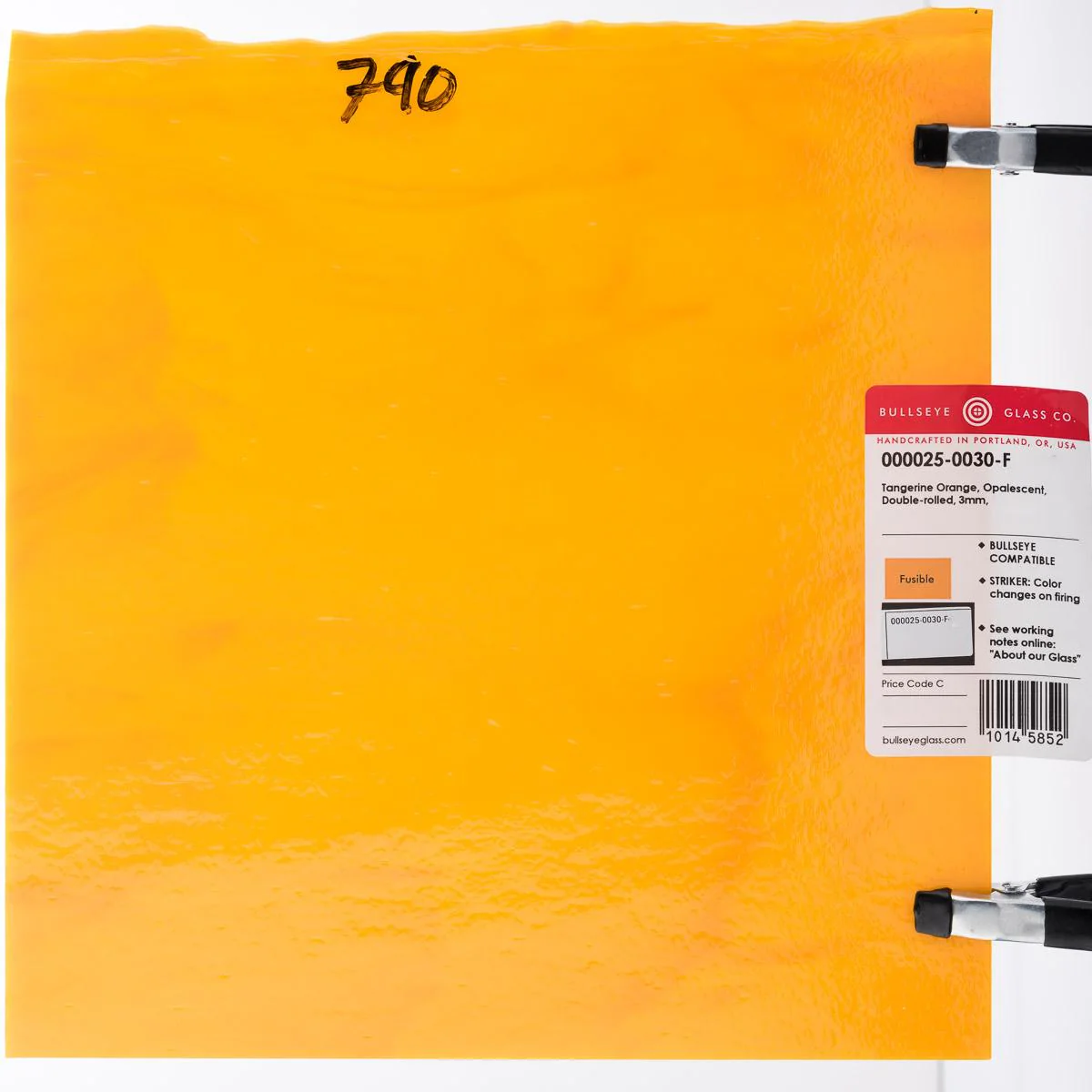 Tangerine Orange Opalescent, Double-rolled, 3 mm, Fusible - Image 3