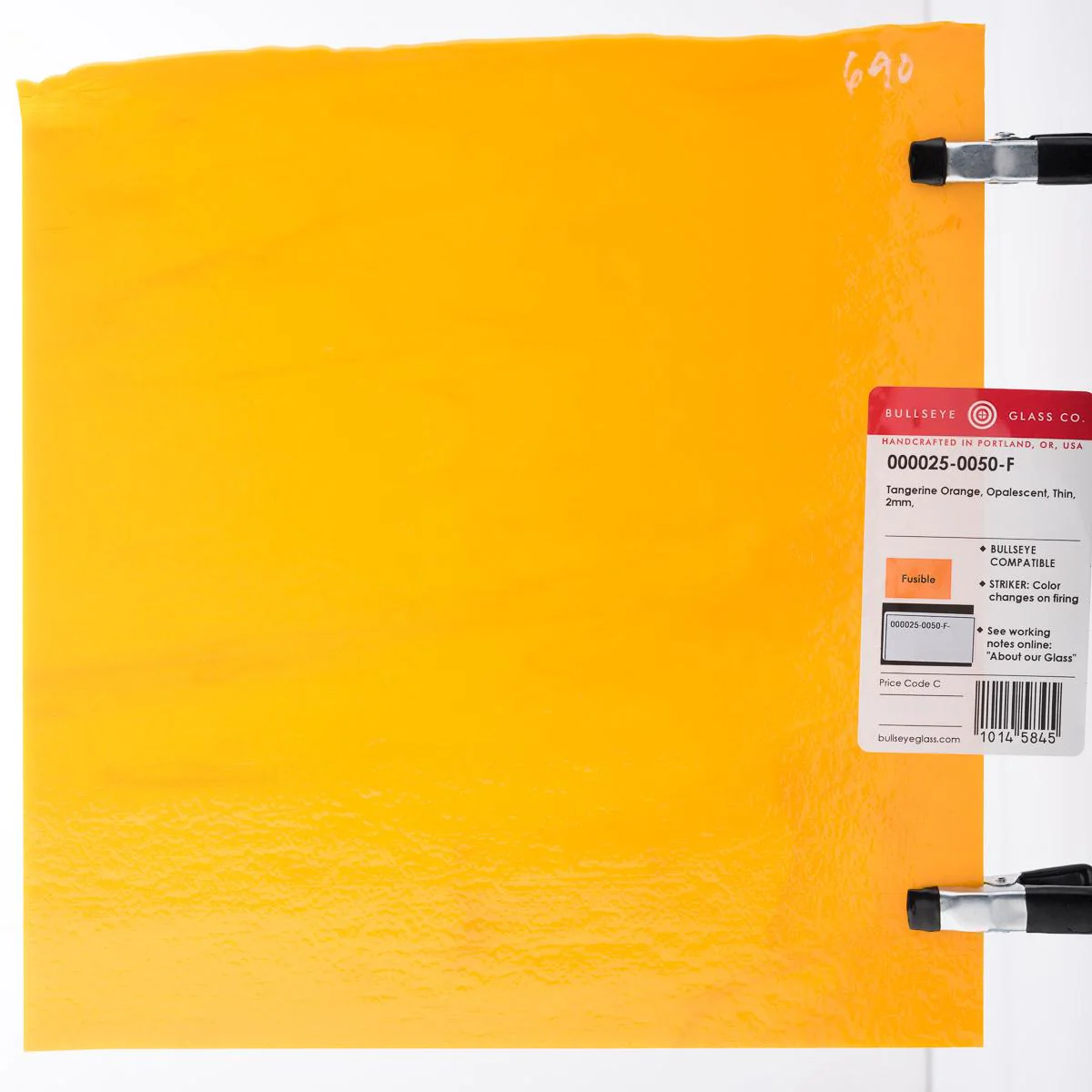 Tangerine Orange Opalescent, Thin-rolled, 2 mm, Fusible - Image 3