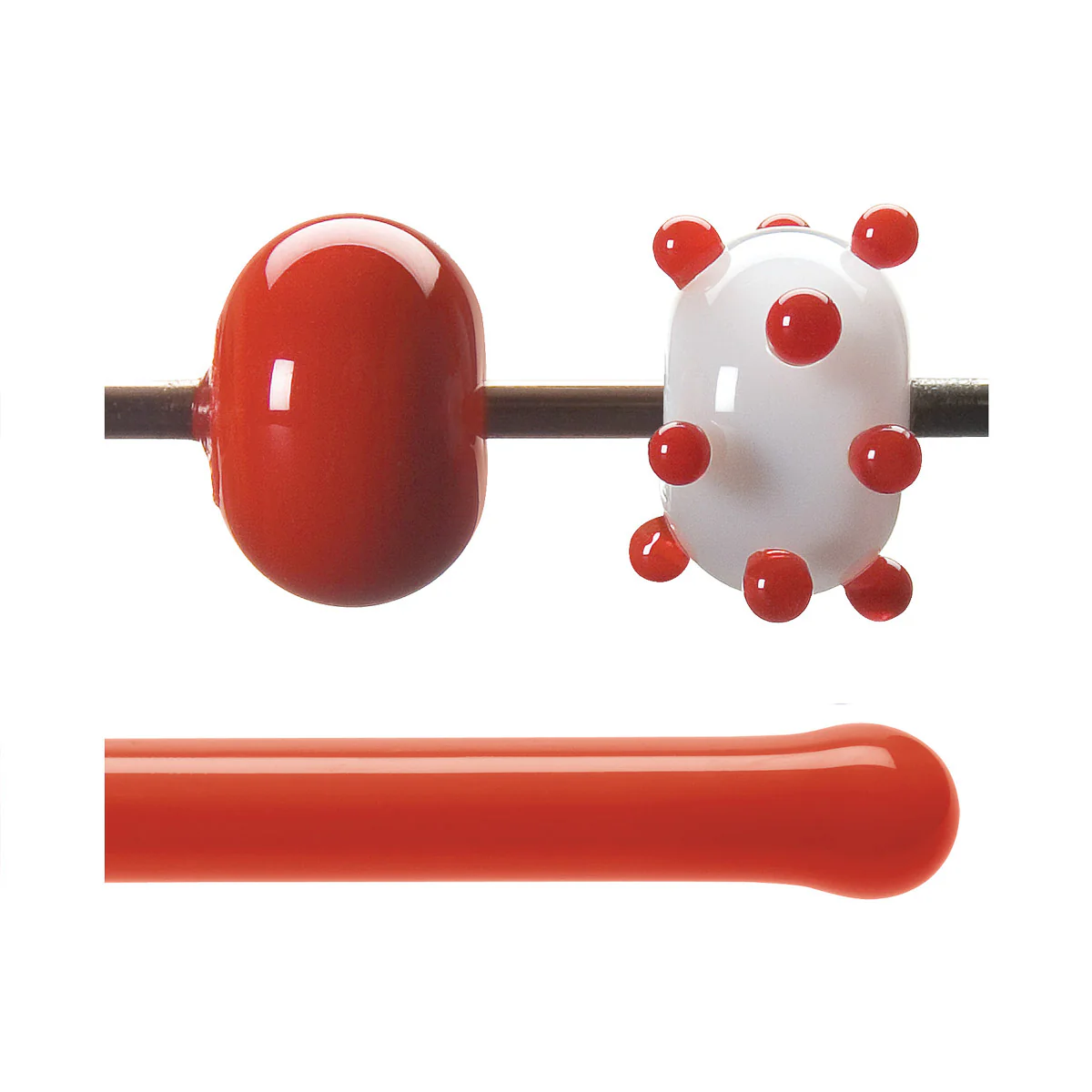 Tomato Red Opalescent, Rod, 5 mm, Fusible