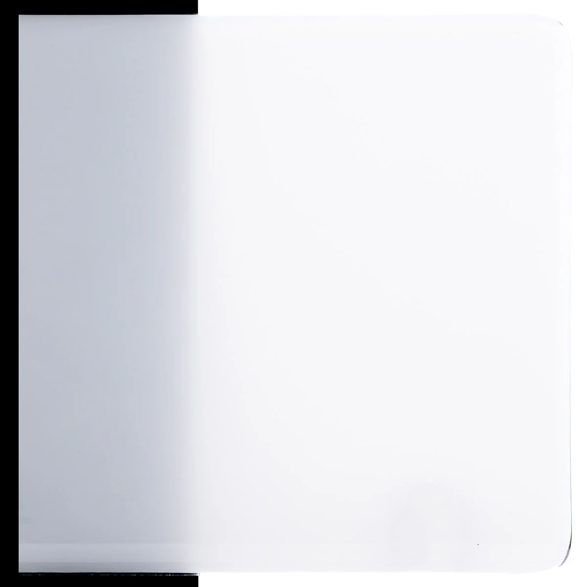 Translucent White Opalescent, Double-rolled, 3 mm, Color Sample, 2x2 in.