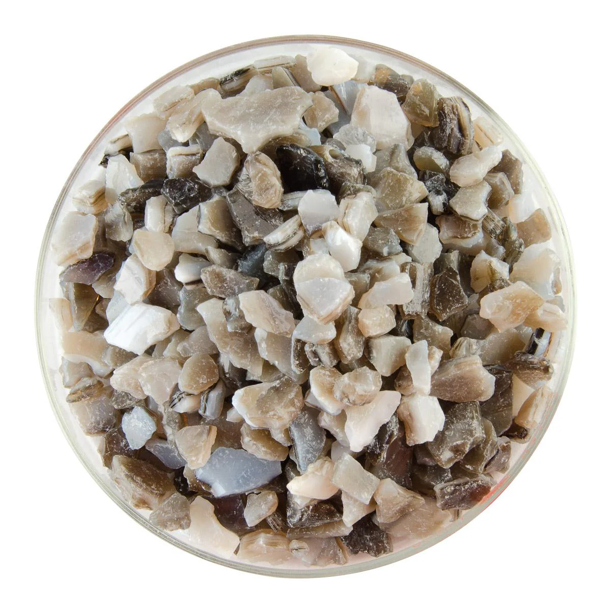 White, Dark Brown 2-Color Mix, Extra Large Frit, Fusible - Image 2